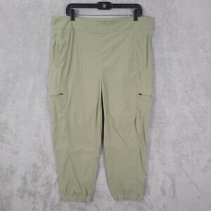 Mountain Hardwear Pants Womens XL Green Hiking Trail Jogger Cargo Zip Pockets